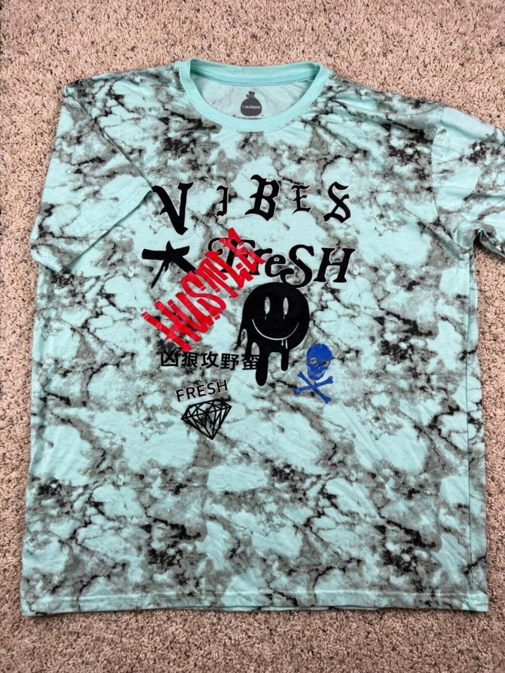 Launder by Bailey Apparel Blue Hustle Shirt Men’s 2XL Te Vibes Hustle Fresh